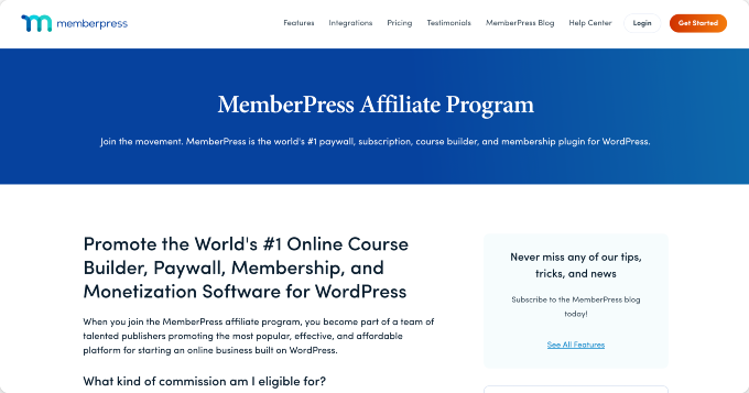 MemberPress Affiliate Program