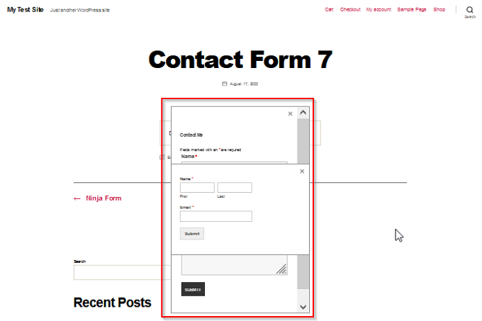 Contact Form 7 Popup