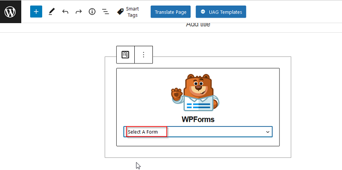 Select your WPForms form