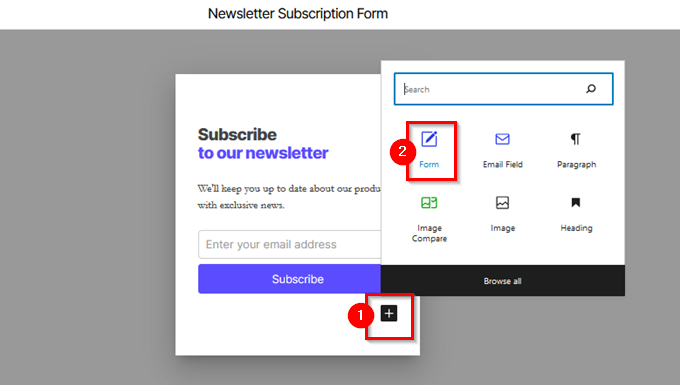 Edit the Mailchimp opt-in form