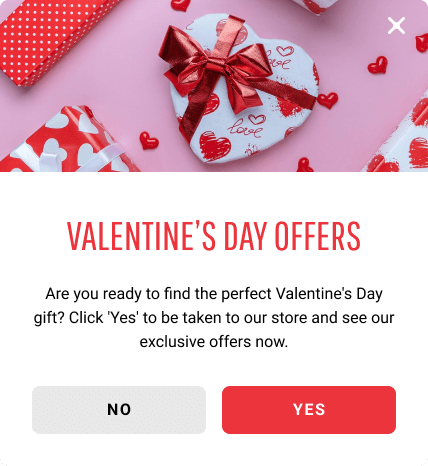 Engage Visitors on Valentine's Day with a Yes / No Popup