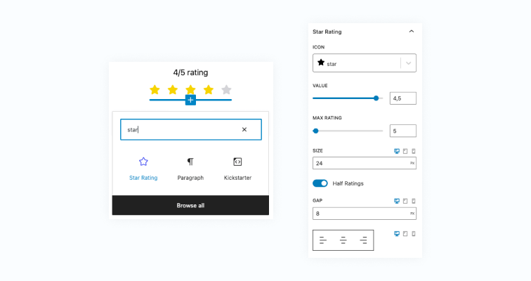 Star Rating Gutenberg Block for WordPress