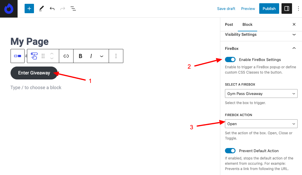 The steps required to follow to make a popup get triggered on a button click.
