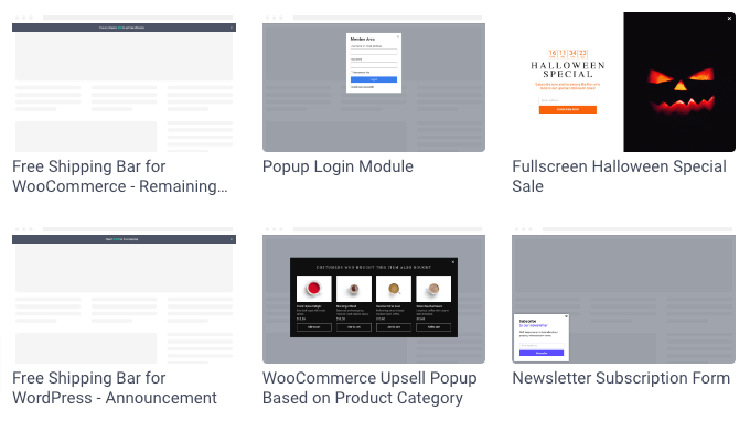 Trending popup templates