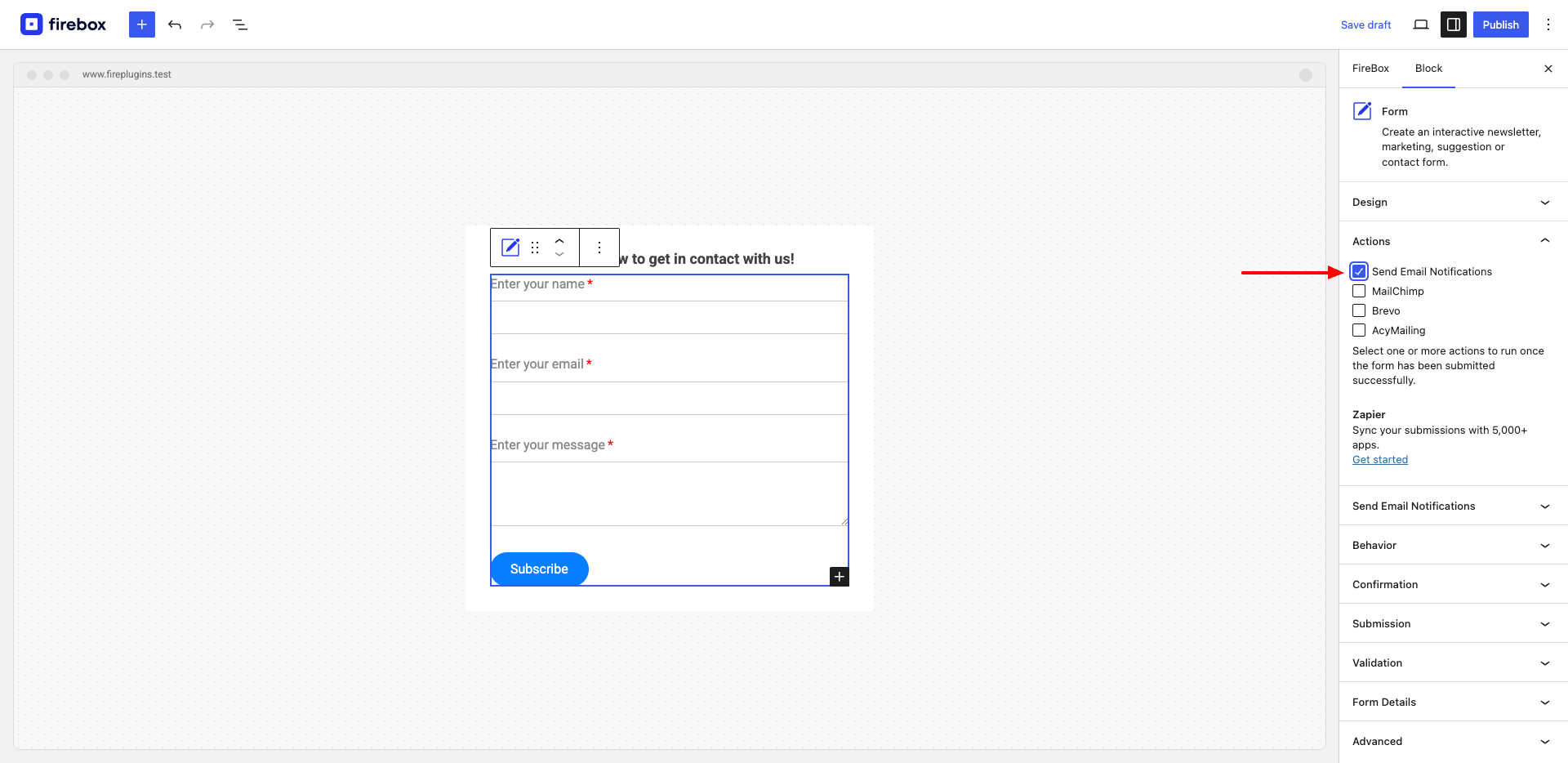 Send email notifications when your WordPress contact form is submitted