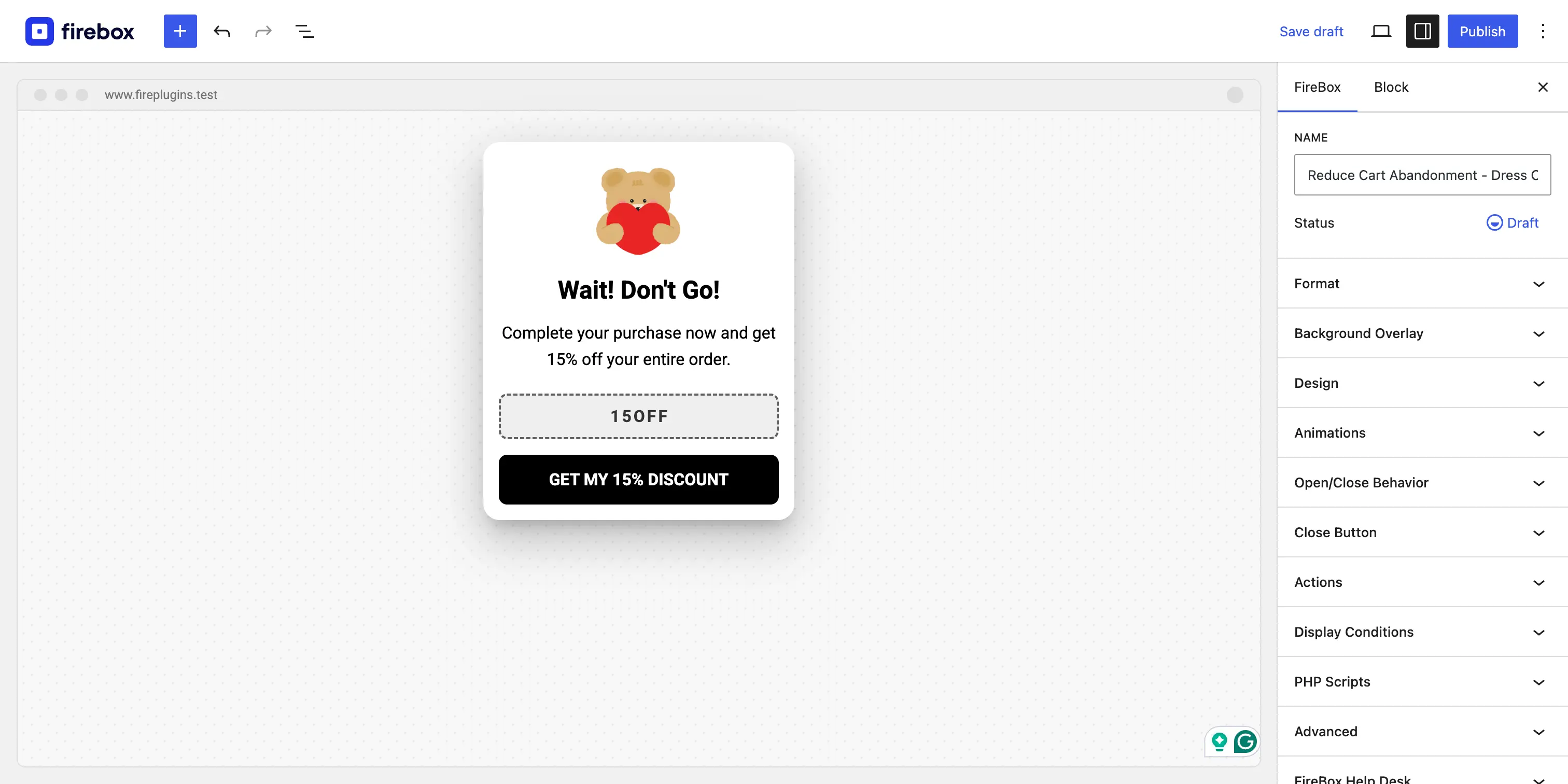 Customized WooCommerce Cart Abandonment Popup Campaign
