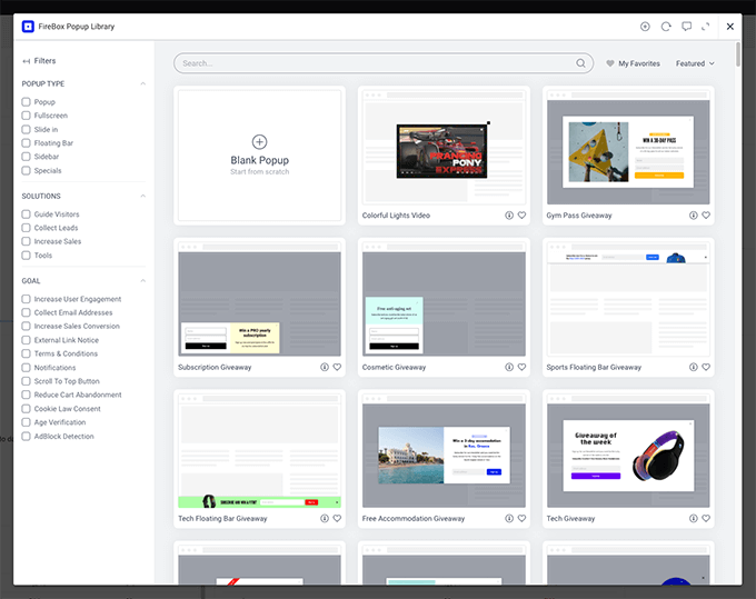 Choose a popup templates from FireBox popup library